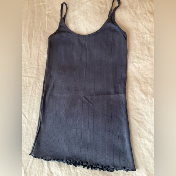Skall Studio edie pointelle organic cotton cami tank top xs blue - Picture 3 of 8